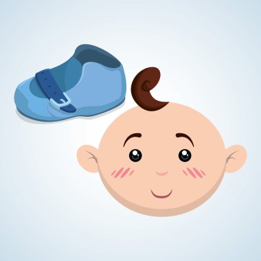 Bebek duş tasarım. davetiye tasarım. izole illüstrasyon