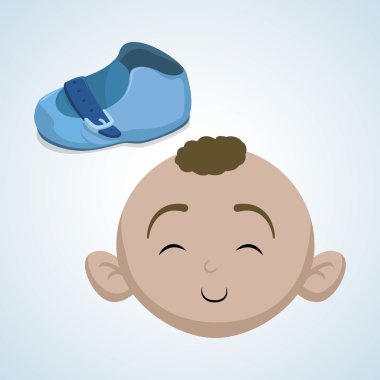 Bebek duş tasarım. davetiye tasarım. izole illüstrasyon