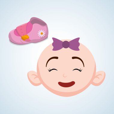 Bebek duş tasarım. davetiye tasarım. izole illüstrasyon