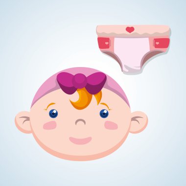 Bebek duş tasarım. davetiye tasarım. izole illüstrasyon