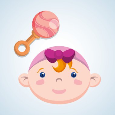 Bebek duş tasarım. davetiye tasarım. izole illüstrasyon