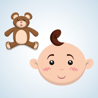 Bebek duş tasarım. davetiye tasarım. izole illüstrasyon