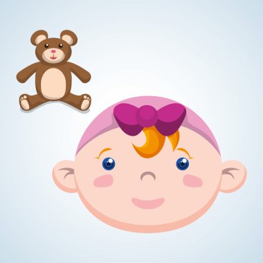 Bebek duş tasarım. davetiye tasarım. izole illüstrasyon