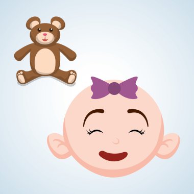 Bebek duş tasarım. davetiye tasarım. izole illüstrasyon