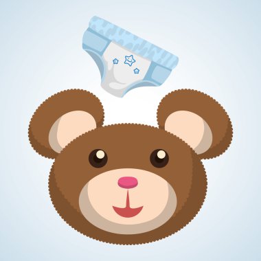 Bebek duş tasarım. davetiye tasarım. izole illüstrasyon