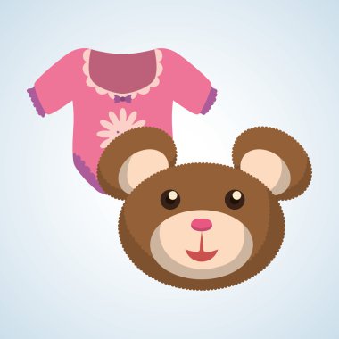 Bebek duş tasarım. davetiye tasarım. izole illüstrasyon