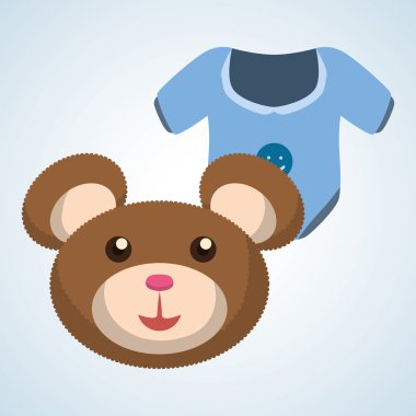 Bebek duş tasarım. davetiye tasarım. izole illüstrasyon