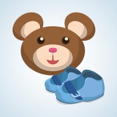 Bebek duş tasarım. davetiye tasarım. izole illüstrasyon