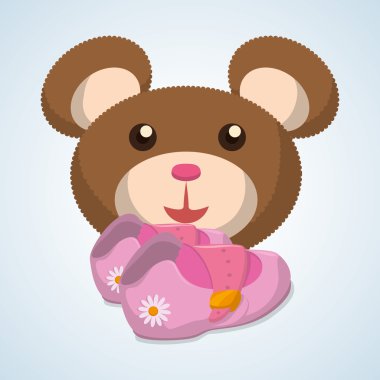 Bebek duş tasarım. davetiye tasarım. izole illüstrasyon