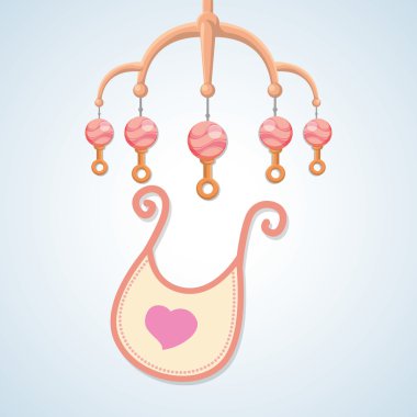 Bebek duş tasarım. davetiye tasarım. izole illüstrasyon