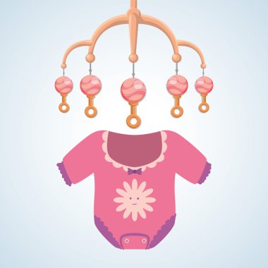 Bebek duş tasarım. davetiye tasarım. izole illüstrasyon