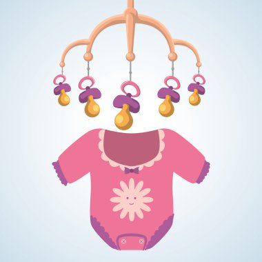 Bebek duş tasarım. davetiye tasarım. izole illüstrasyon