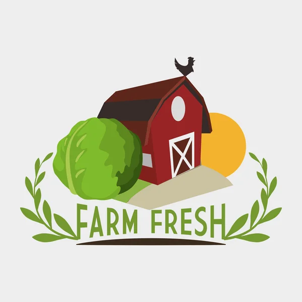 Farm Fresh design. Organic food. Healthy lifestyle concept — Stock Vector