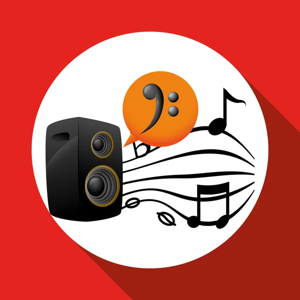 Music design. speaker  icon. Isolated illustration , editanle vector — Stock Vector