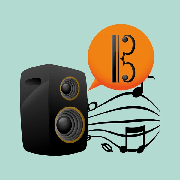 Music design. speaker  icon. Isolated illustration , editanle vector — Stock Vector