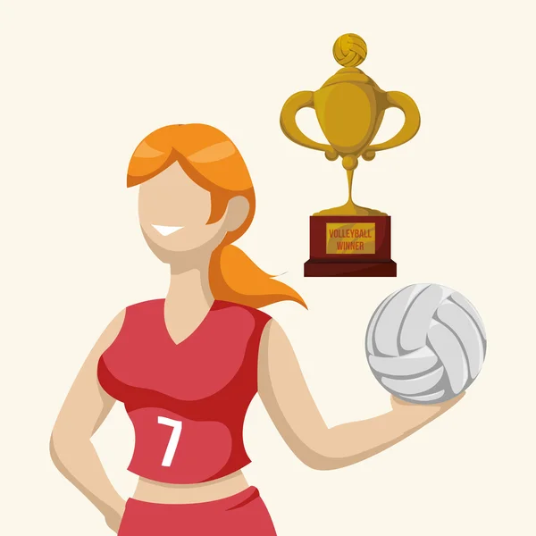 Diseño de voleibol. Icono deportivo. Ilustración aislada, vector editorial — Vector de stock