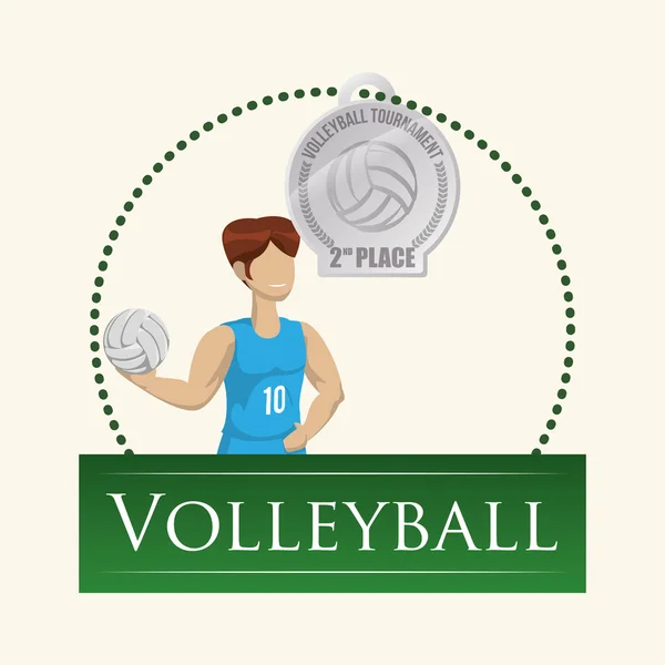 Conception de volleyball. Icône sport. Illustration isolée, vecteur editanle — Image vectorielle