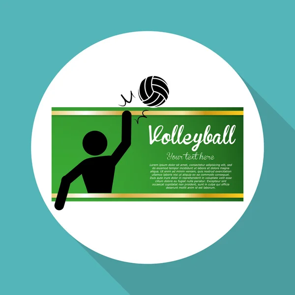 Diseño de voleibol. Icono deportivo. Ilustración aislada, vector editorial — Vector de stock