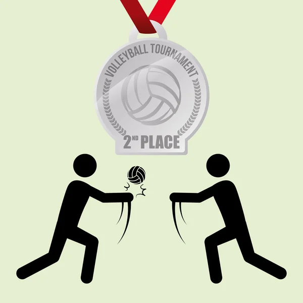 Conception de volleyball. Icône sport. Illustration isolée, vecteur editanle — Image vectorielle
