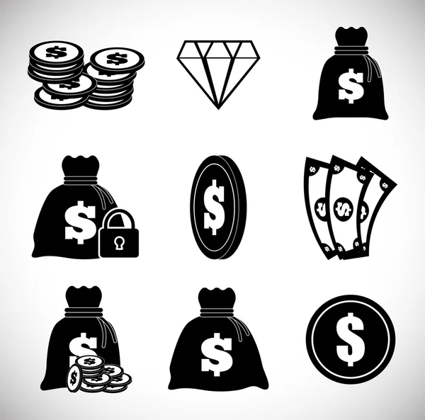 Pengar design. värde-ikonen. Platt illustration, vektor — Stock vektor