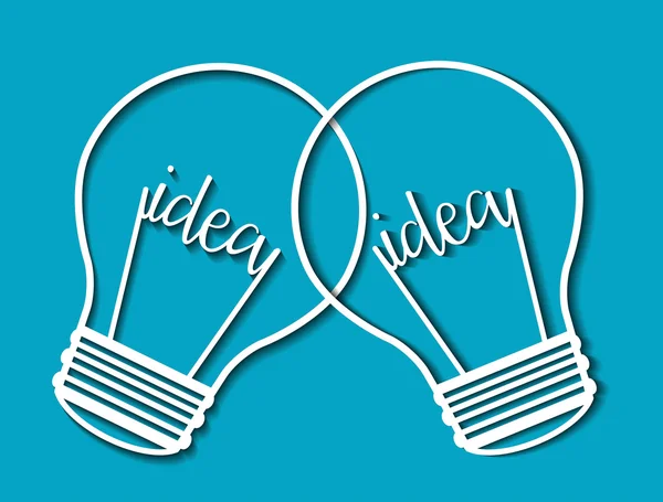 Ideengestaltung. Glühbirnen-Symbol. flache Abbildung, Vektor — Stockvektor