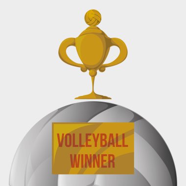 Voleybol tasarım. Spor idolü. İzole illüstrasyon, düzenlenebilir vektör