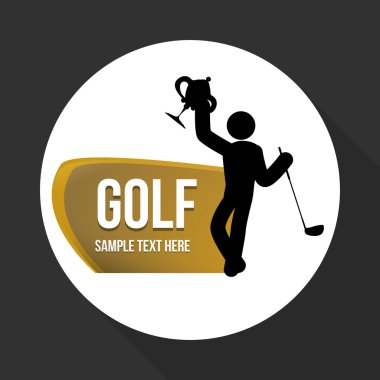 Golf tasarım. Spor idolü. İzole illüstrasyon, düzenlenebilir vektör