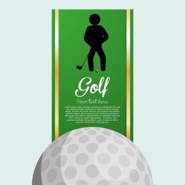 Golf tasarım. Spor idolü. İzole illüstrasyon, düzenlenebilir vektör