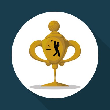 Golf tasarım. Spor idolü. İzole illüstrasyon, düzenlenebilir vektör