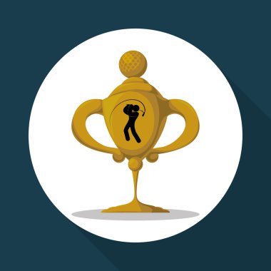 Golf tasarım. Spor idolü. İzole illüstrasyon, düzenlenebilir vektör