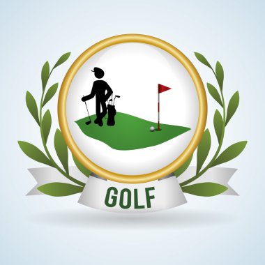 Golf tasarım. Spor idolü. İzole illüstrasyon, düzenlenebilir vektör