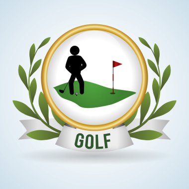 Golf tasarım. Spor idolü. İzole illüstrasyon, düzenlenebilir vektör