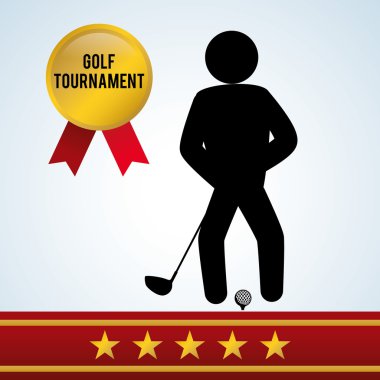 Golf tasarım. Spor idolü. İzole illüstrasyon, düzenlenebilir vektör