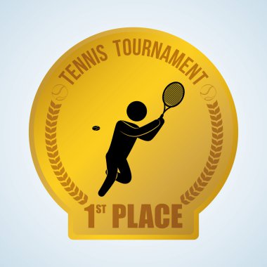 Tenis tasarım. Spor idolü. İzole illüstrasyon, düzenlenebilir vektör