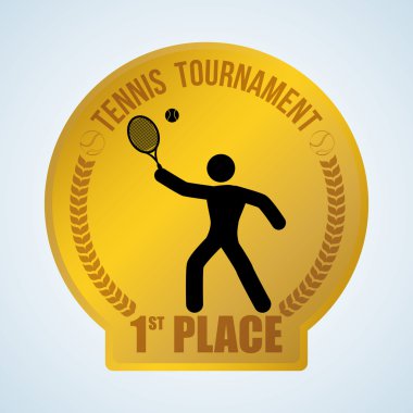 Tenis tasarım. Spor idolü. İzole illüstrasyon, düzenlenebilir vektör