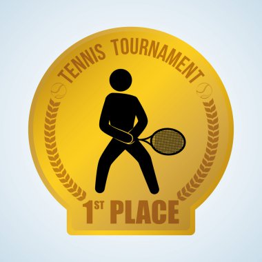 Tenis tasarım. Spor idolü. İzole illüstrasyon, düzenlenebilir vektör