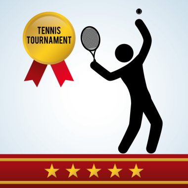 Tenis tasarım. Spor idolü. İzole illüstrasyon, düzenlenebilir vektör