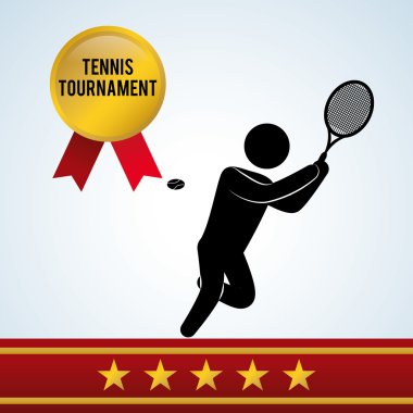 Tenis tasarım. Spor idolü. İzole illüstrasyon, düzenlenebilir vektör