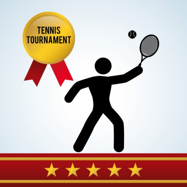 Tenis tasarım. Spor idolü. İzole illüstrasyon, düzenlenebilir vektör