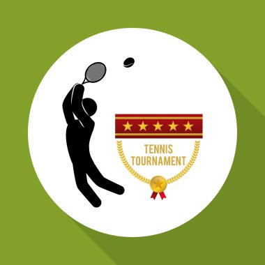 Tenis tasarım. Spor idolü. İzole illüstrasyon, düzenlenebilir vektör