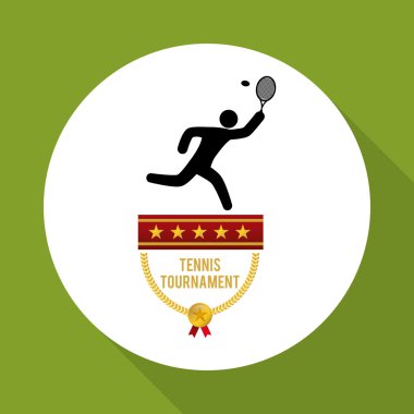 Tenis tasarım. Spor idolü. İzole illüstrasyon, düzenlenebilir vektör