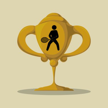 Tenis tasarım. Spor idolü. İzole illüstrasyon, düzenlenebilir vektör