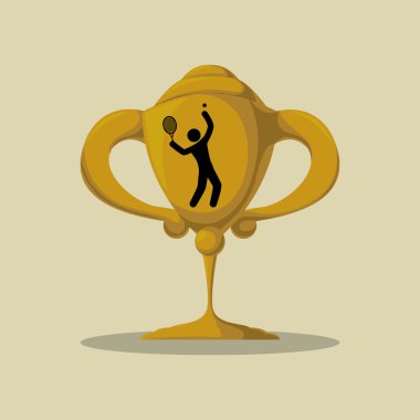 Tenis tasarım. Spor idolü. İzole illüstrasyon, düzenlenebilir vektör