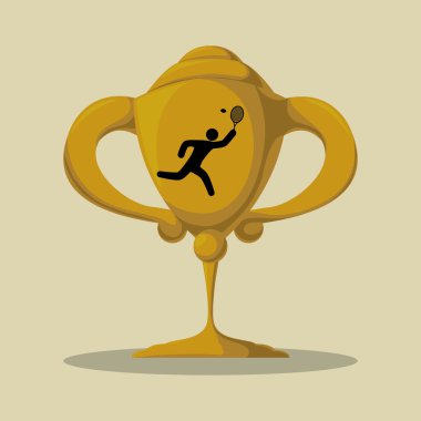 Tenis tasarım. Spor idolü. İzole illüstrasyon, düzenlenebilir vektör