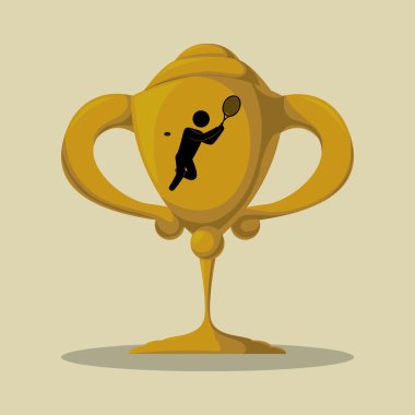 Tenis tasarım. Spor idolü. İzole illüstrasyon, düzenlenebilir vektör