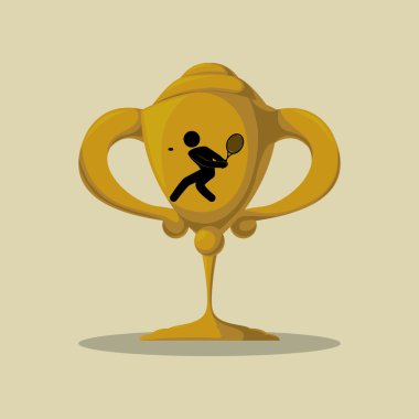 Tenis tasarım. Spor idolü. İzole illüstrasyon, düzenlenebilir vektör