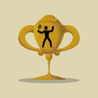 Tenis tasarım. Spor idolü. İzole illüstrasyon, düzenlenebilir vektör