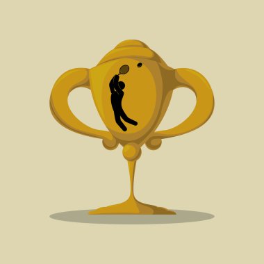 Tenis tasarım. Spor idolü. İzole illüstrasyon, düzenlenebilir vektör