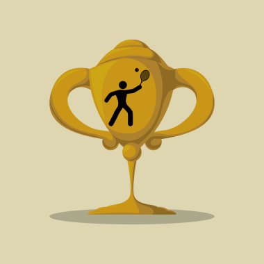 Tenis tasarım. Spor idolü. İzole illüstrasyon, düzenlenebilir vektör