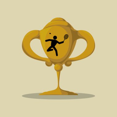 Tenis tasarım. Spor idolü. İzole illüstrasyon, düzenlenebilir vektör